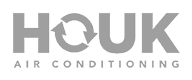 Houk Air Conditioning logo featuring circular arrow design between letters.